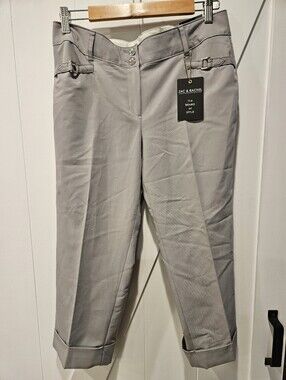 NWT Zac & Rachel silver grey Cropped Dress Pants